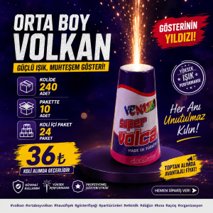 Düğün Şovu İçin Orta Boy Volkan - Venüs Marka Konik Model